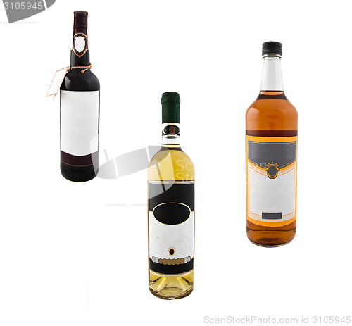 Image of White wine bottle isolated