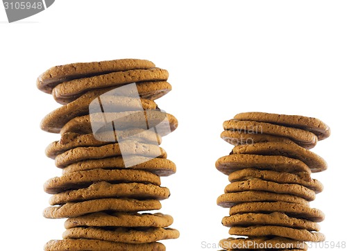 Image of Stacks of cookies isolated