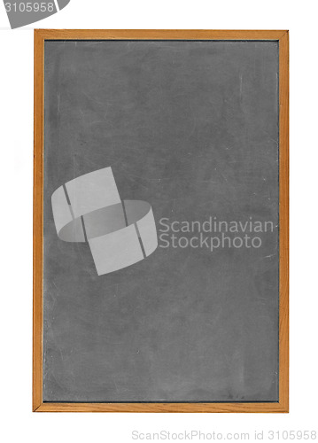Image of Blank chalkboard in wooden frame isolated