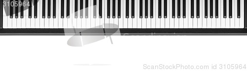 Image of Piano keyboard on white background