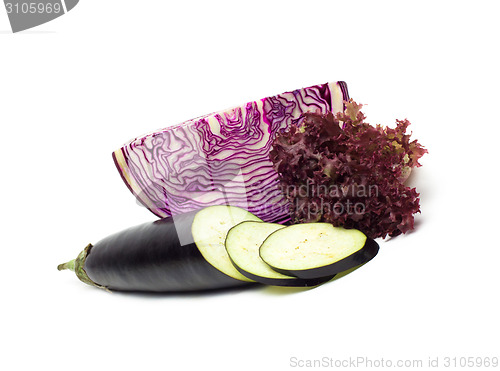 Image of fresh vegetables on the white background