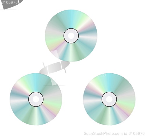 Image of compact discs on a white background