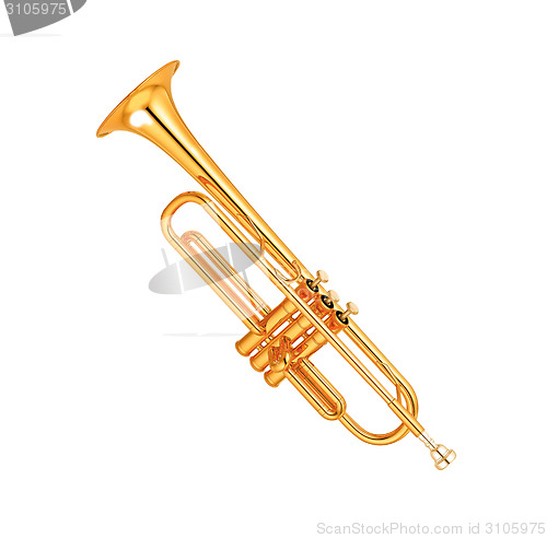 Image of Golden trumpet isolated