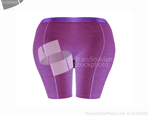 Image of violet woman shorts on white background