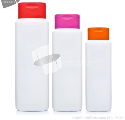 Image of set of cosmetic bottles 