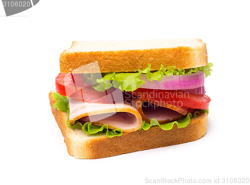 Image of Ham with lettuce and tomatoes
