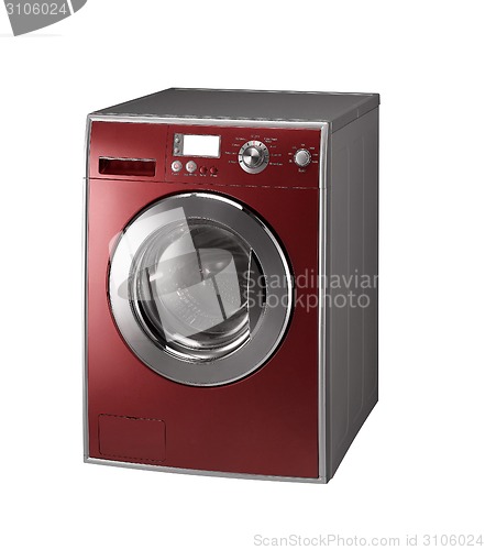 Image of Red Isolated washing machine
