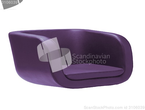 Image of Dark purple armchair isolated on white