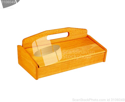 Image of wooden breadbasket for bread isolated