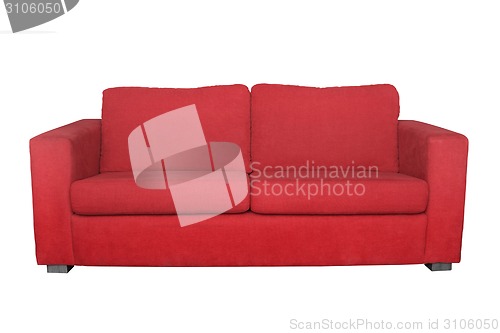Image of red sofa isolated