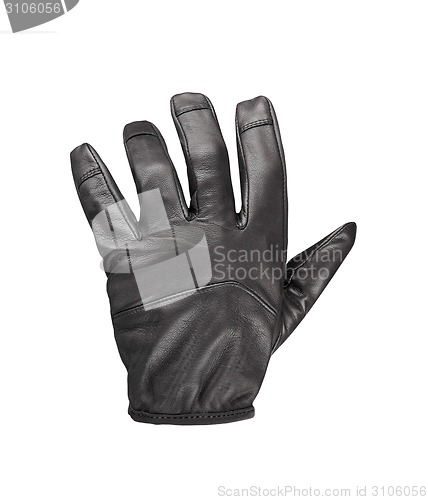 Image of black leather glove