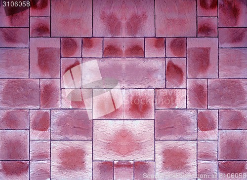 Image of Beige and purple floor tiles