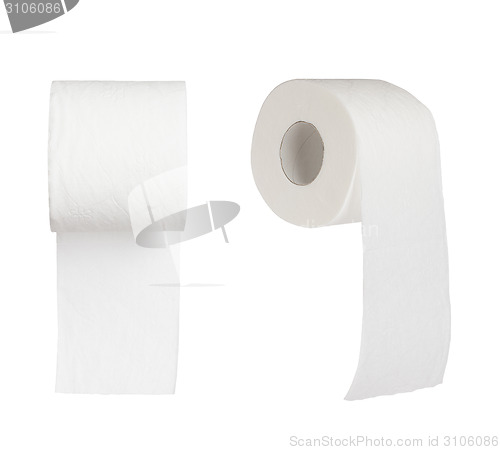 Image of two toilet papers on white background