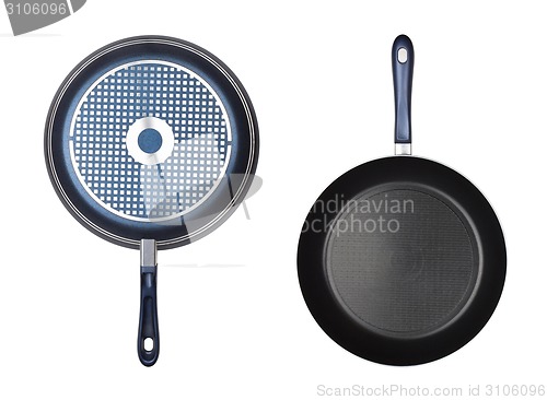 Image of two frying pan isolated