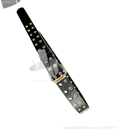 Image of stylish black leather belt