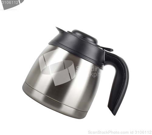 Image of stainless electric kettle isolated on white