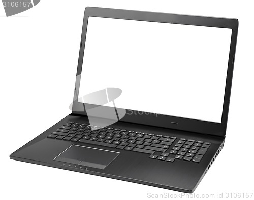 Image of Laptop with blank white screen