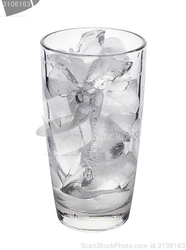 Image of photo of empty glass with ice cubes