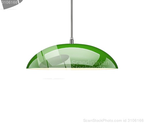 Image of Green hanging lamp isolated