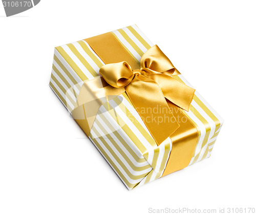 Image of Gift box in gold duo tone with golden satin