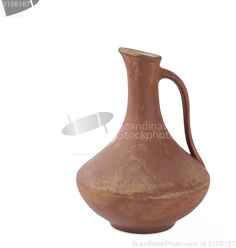 Image of Ancient wine jug isolated on white background.