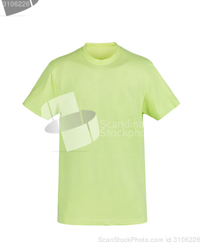 Image of Green T-shirt isolated on white background