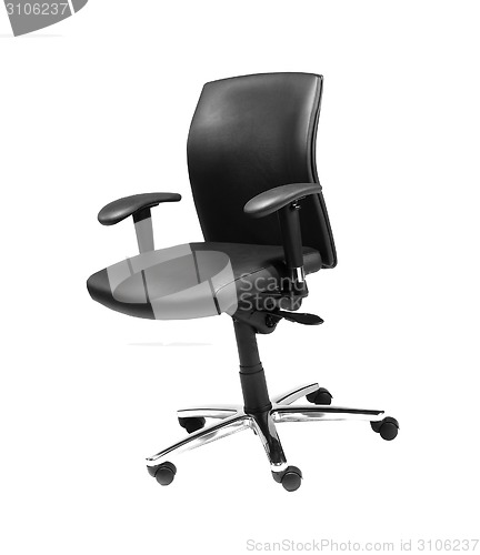 Image of office chair from black leather