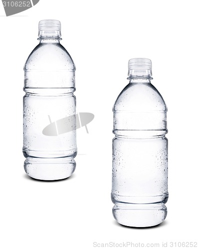 Image of small bottles of water isolated