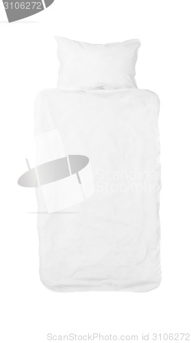 Image of Bedding objects, pillow and bed spreads isolated