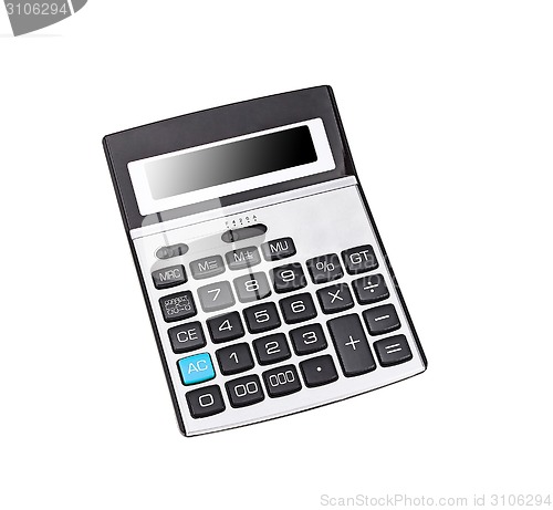 Image of Top view of a calculator isolated