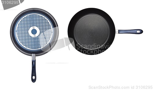 Image of two frying pan isolated