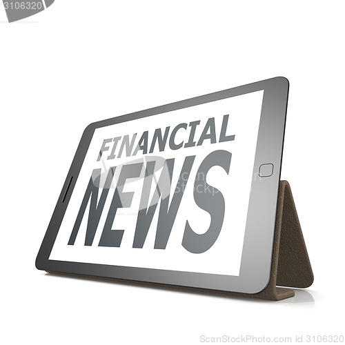 Image of Tablet with financial news word