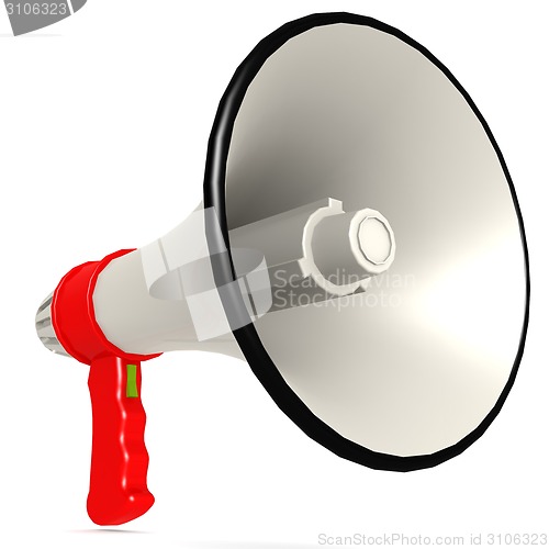 Image of Isolated red megaphone