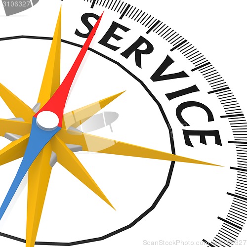 Image of Compass with service word