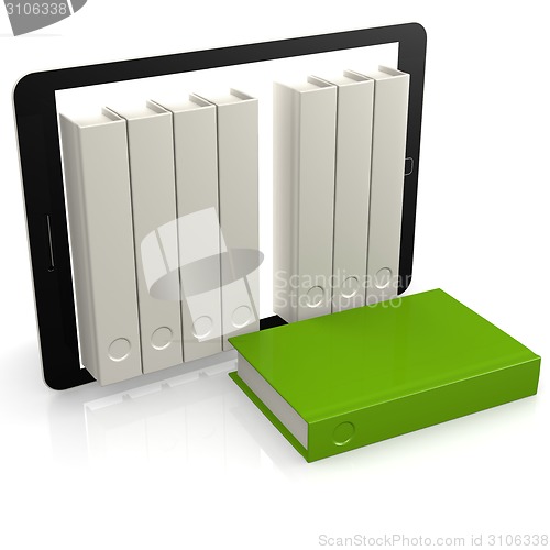Image of Green book out of tablet