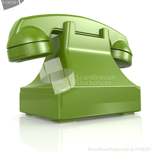 Image of Green isolated phone