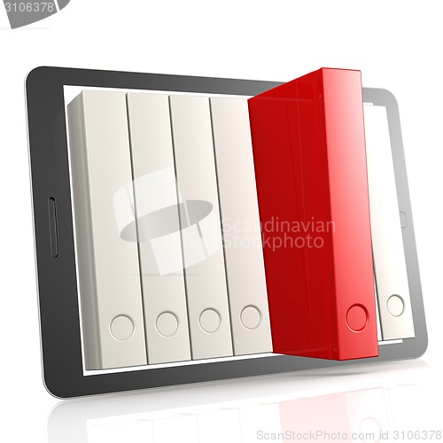 Image of Red book and tablet