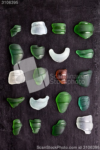 Image of sea glass bottlenecks