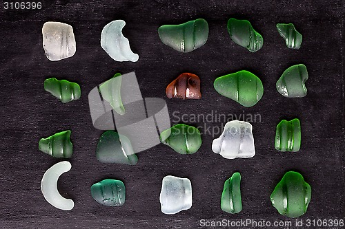 Image of sea glass bottlenecks 