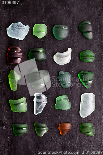 Image of old sea glass bottlenecks