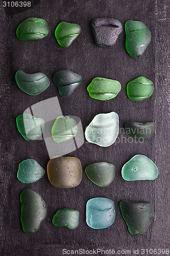 Image of old sea glass bottlenecks