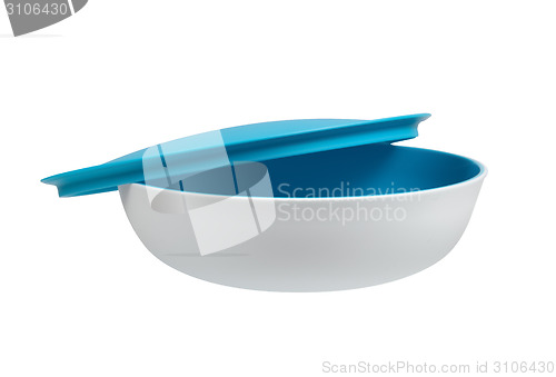 Image of Plastic container for food isolated on white