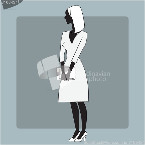 Image of Businesswomen gadget office