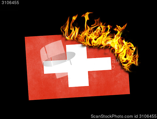 Image of Flag burning - Switzerland