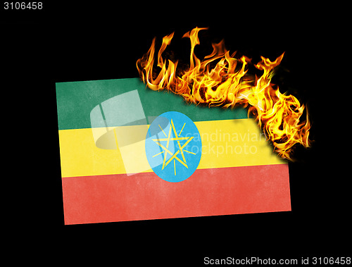 Image of Flag burning - Ethiopia