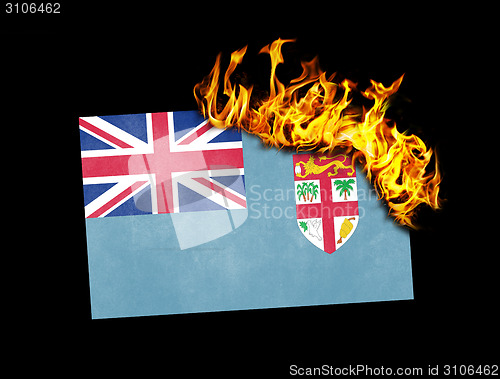 Image of Flag burning - Fiji