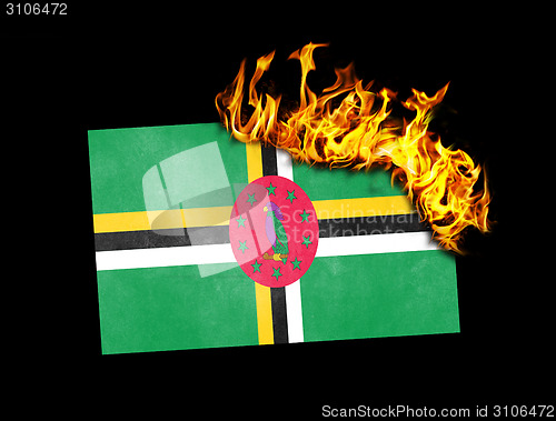 Image of Flag burning - Dominica