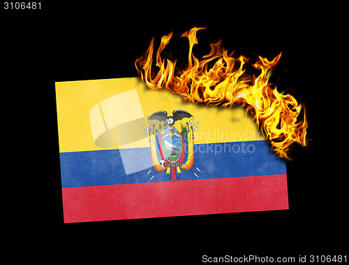 Image of Flag burning - Ecuador