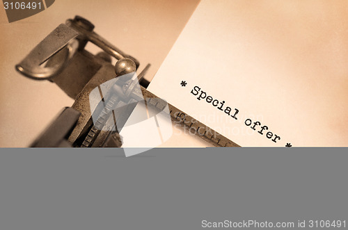 Image of Vintage inscription made by old typewriter