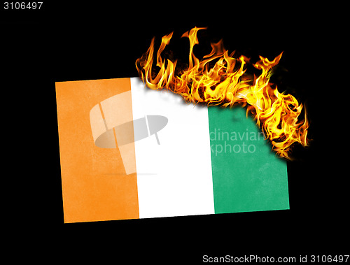 Image of Flag burning - Ivory Coast